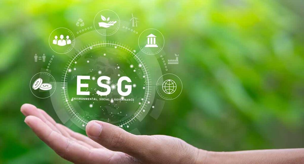 ESG concept in the hand of humans